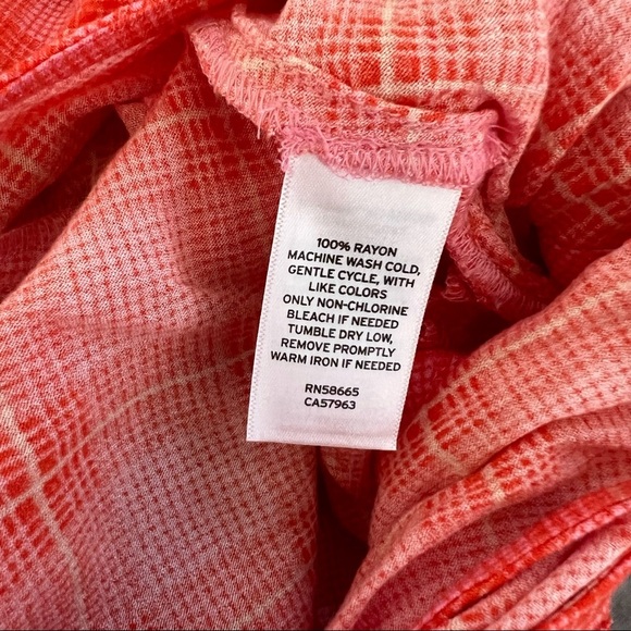 BP. Women's Surplice V-Neck Crop Top in Pink-Red Ian Bias Plaid - Sz M - Picture 8 of 11